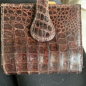 Elegant Brown Crocodile Lady’s Wallet